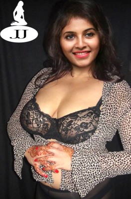 Anjali black bra hot lingerie nude cleavage busty breast