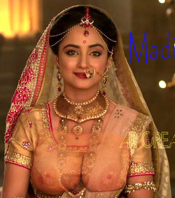 Madirakshi Mundle nipple see through transparent saree without bra