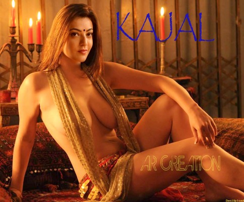 Topless nude boobs Kajal Aggarwal sexy naked thigh