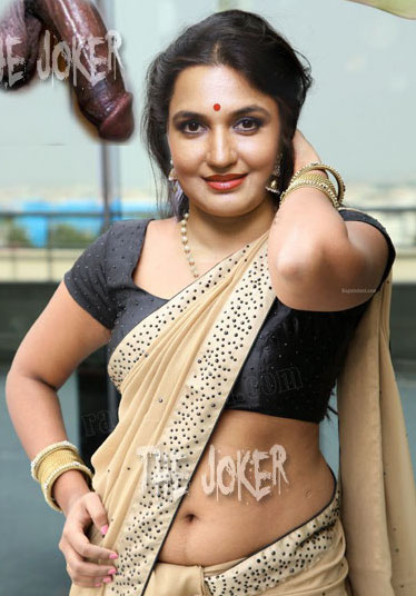 Nude hip Sukanya naked deep navel in sexy saree black blouse