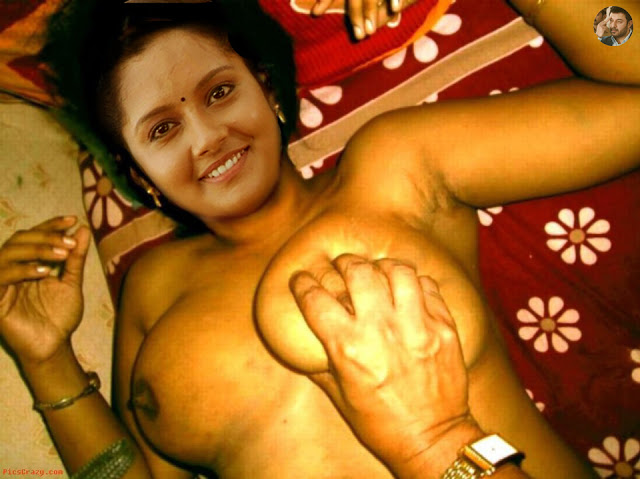Full nude Mahima Nambiar boobs pressed hard without blouse