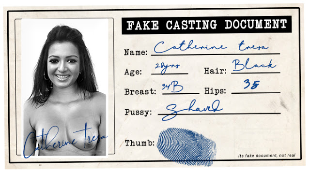 Catherine Tresa fake casting document id card picture