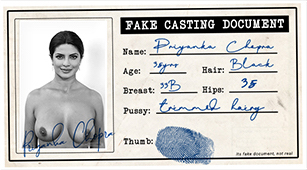 Priyanka Chopra fake casting document id card picture