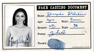 Deepika Padukone fake casting document id card picture