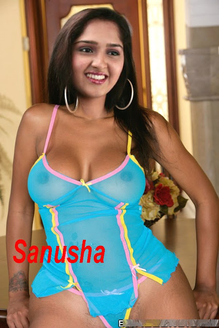 Sanusha wearing transparent night dress nipple see through naked thigh pic