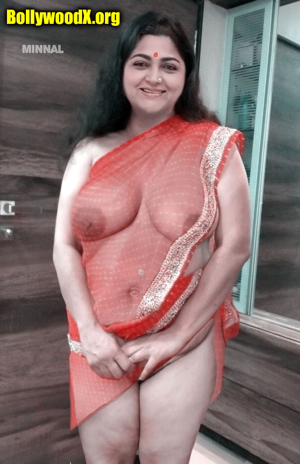 Hot milf actress Kushboo x ray Saree nipple pussy see through