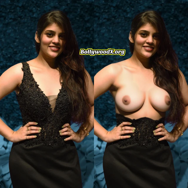 Bandhavi Sridhar sleeveless black dress removed topless boobs