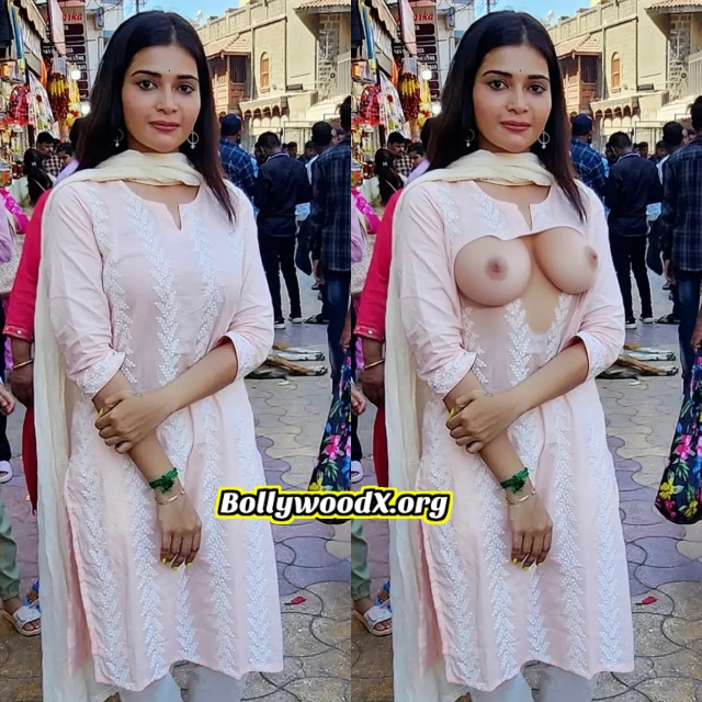 Dharsha Gupta open churidar nude boobs nipple without bra outdoor pose