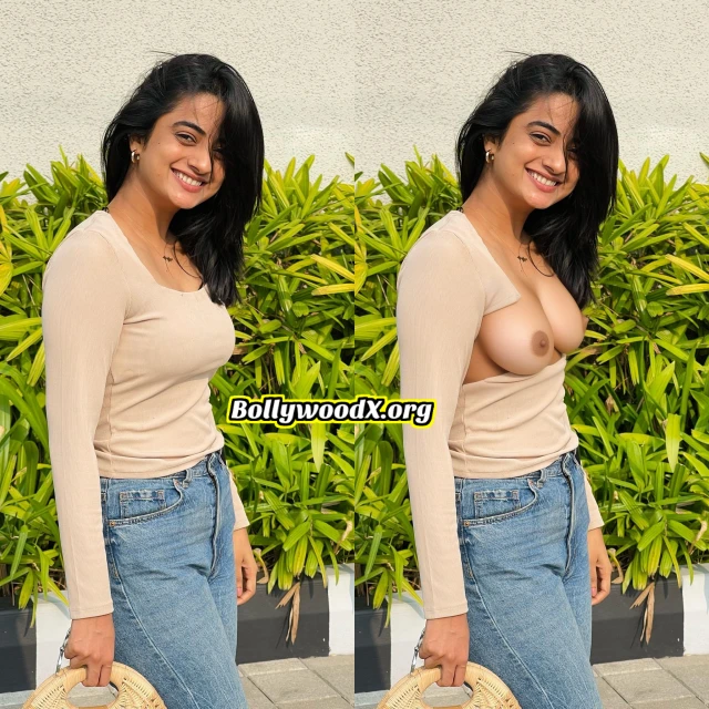 Namitha Pramod open t shirt nude boobs nipple without bra fake
