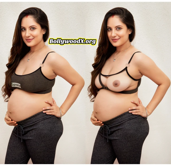 Puja Banerjee pregnant topless nude boobs nipple fake