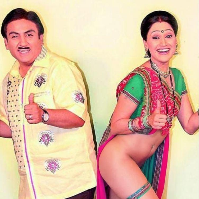 Daya Jethalal Gada saree removed nude ass without panties