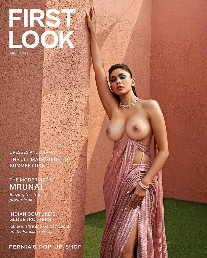 Mrunal Thakur topless first look magazine nude boobs nipple