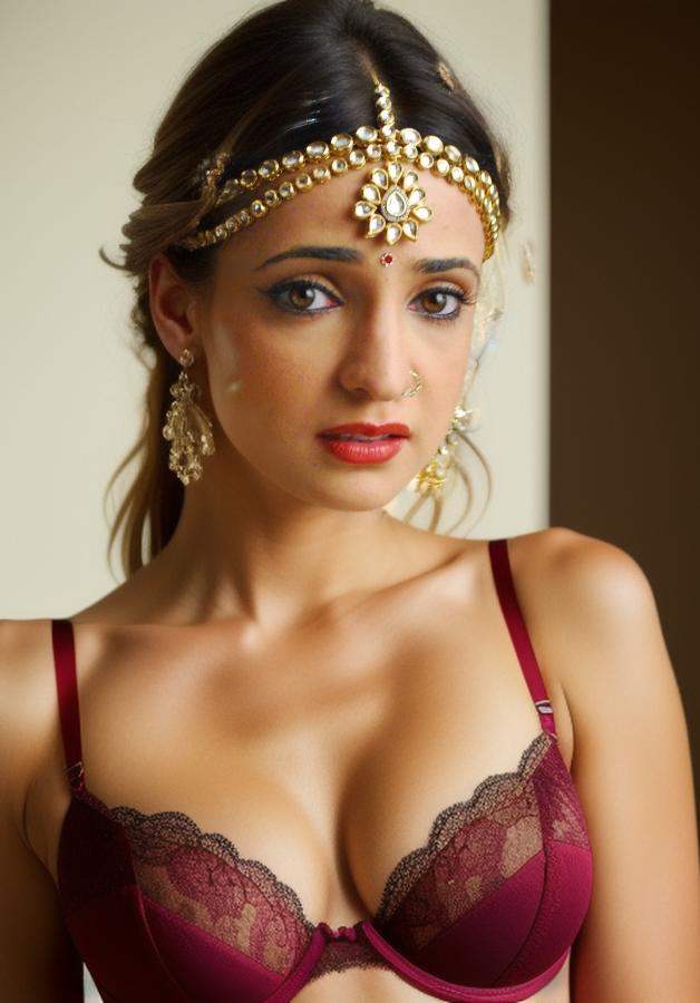 Sanaya Irani red hot bra cleavage show
