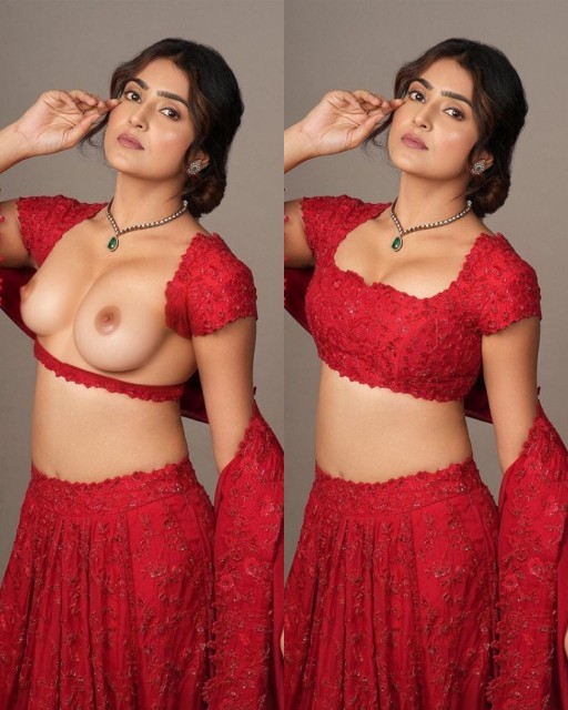 Avantika Mishra red hot blouse removed naked boobs nipple pose