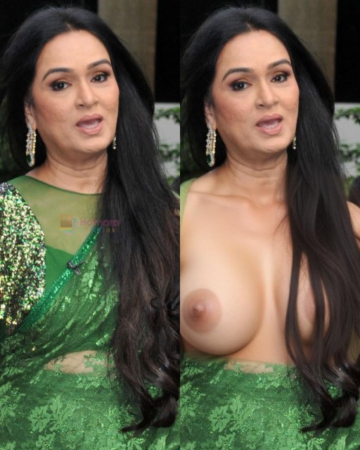 Padmini Kolhapure nude nipple milf boobs green hot saree