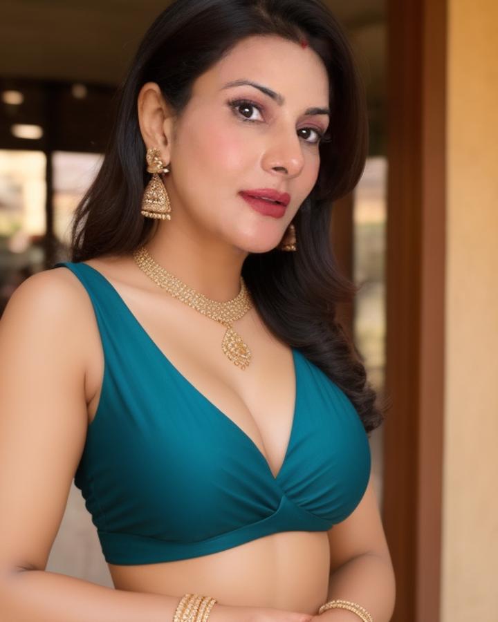 Prachi Shah hot low neck blouse cleavage without saree