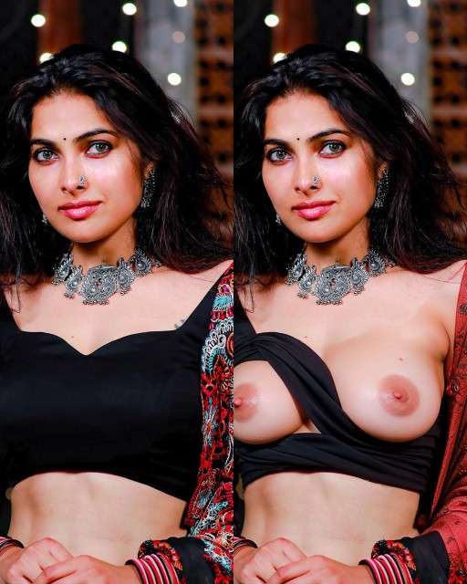 Divi Vadthya black blouse removed nude boobs nipple
