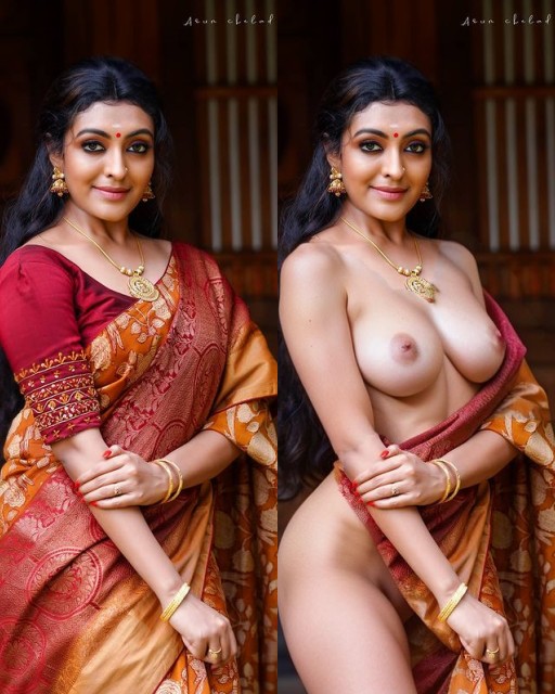 Durga Krishna saree removed boobs nipple nude ass pose