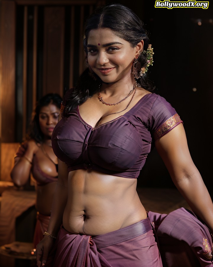 Gouri G Kishan hot blouse cleavage sexy navel saree drop desi fake