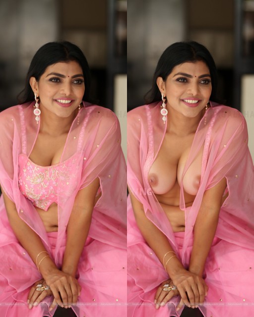 Lahari Shari pink salwar removed nude nipple navel show