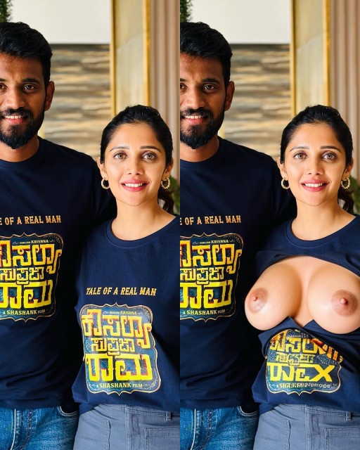 Milana Nagaraj t-shirt torn boobs nipple sexposed nude