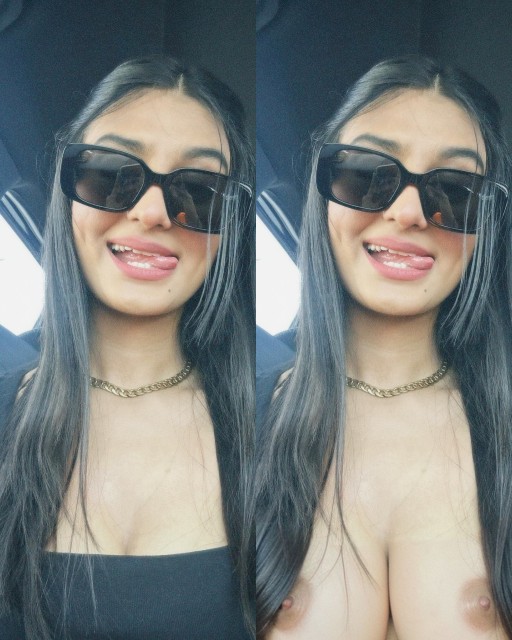 Payal Gaming nipple selfie black bra removed car sex
