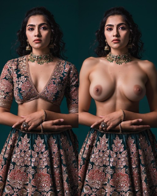Rukmini Vasanth blouse removed topless bold shoot stills