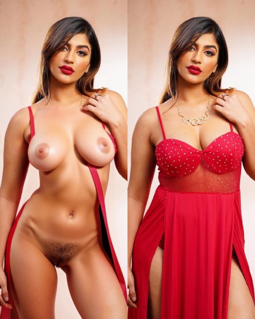 Yashika Aannand red dress removed naked sex body