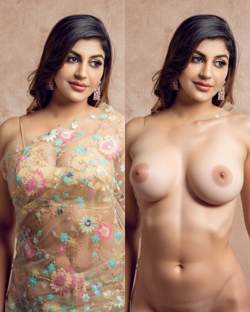 Yashika Aannand transparent Saree removed big boobs nude nipple exposed