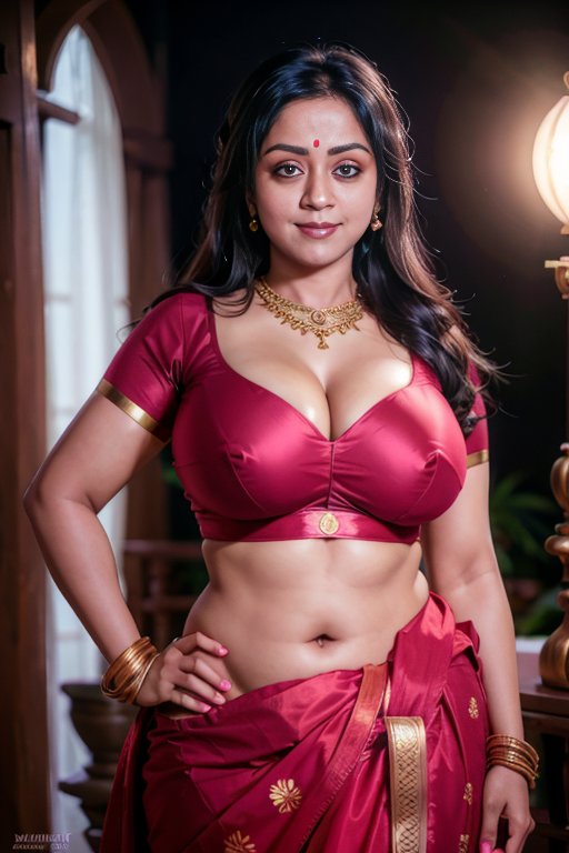 Jyothika busty blouse cleavage hot navel without saree