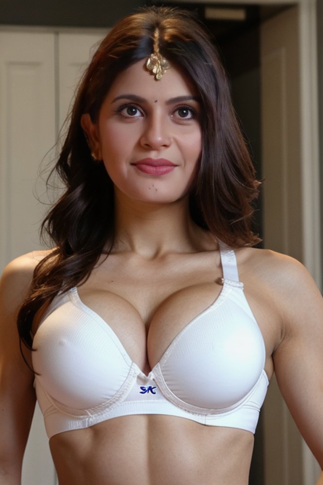 Megha Chakraborty gym bra cleavage photo